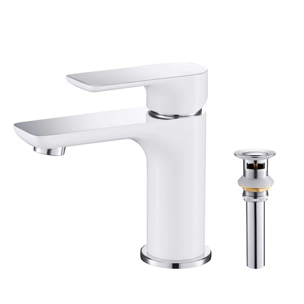 Kibi Tender Single Handle Bathroom Vanity Sink Faucet with Pop Up Drain C-KBF1019CW-KPW100CH - main